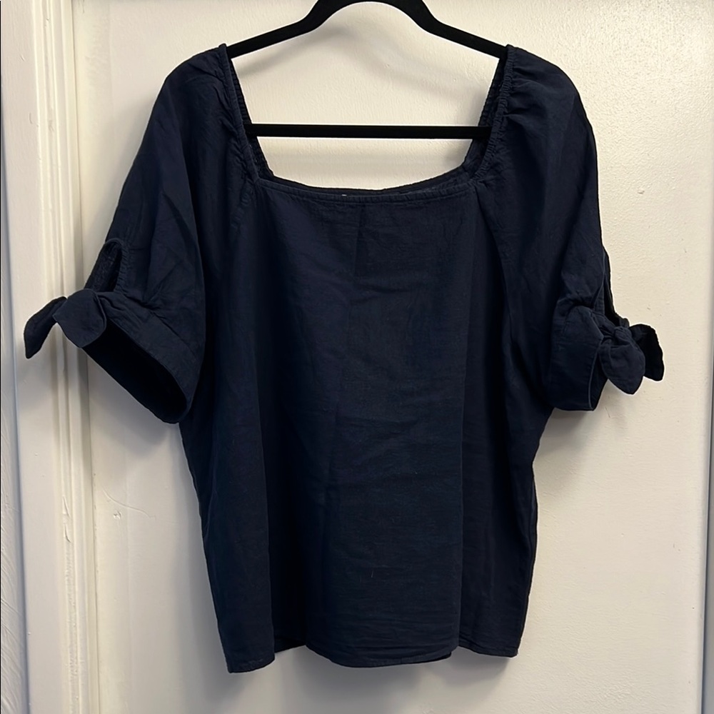 Banana Republic Factory Navy Linen Cotton Women's Top Size XL